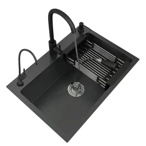 Factory Direct Sales Stainless Steel Large Single Sink Nano Hand Thickened Washbasin Rain Dance Household Kitchen Sink