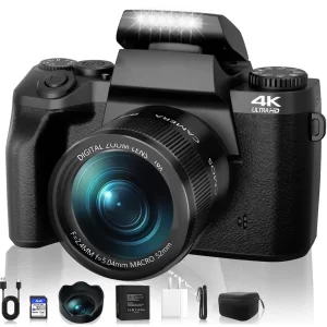 Auto Focus 64MP Digital Camera SLR DSLR For Photography 4K 60FPS Vlog Camcorder 4.0 Inch Touch Screen Youtube Livestream Webcam