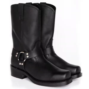 Retro Cowboy Boots Men Mid Calf Western Boots Men Pu Leather Boots Man Slip On Shoes Winter Knight Boots Booties Plus Size 39-48