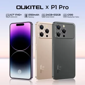 OUKITEL P1 PRO 6.7-inch FHD+ AMOLED 120Hz, 5150mAh Battery, 8.2mm Ultra-thin Smartphone 8GB+512GB, Android 15