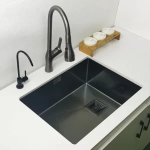 Nano black kitchen sink above counter or udermount sinks vegetable washing basin 304 stainless steel single bowl sink kitchen