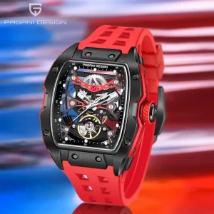 PAGANI DESIGN 42MM New fashion Hollow Back Transparent Movement Luxury Men Watch Sapphire Glass Automatic Men Watches For Men