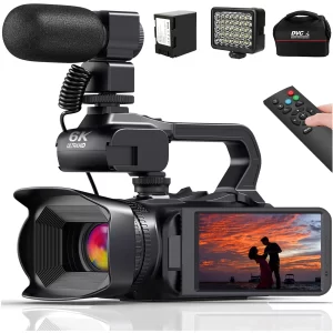 4K Ultra HD Professional Video Cameras for Photography 18X Digital Zoom YouTube Live Streaming Camcorders 64MP Vlogging Recorder