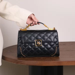 Fashion luxury handbag 2025 new high-quality temperament ladies handbag solid color rhombic niche design advanced sense of heavy