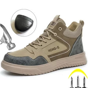 Fashion Safety Shoes for Men Steel Toe Cap Protective shoes Work Boots Anti-smash Anti puncture Indestructible shoes Sneakers