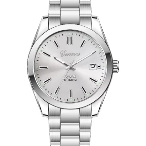 Ladies Quartz Watch Steel Band Design with Calendar Feature Daily Fashion Accessory Birthday Gift without Box