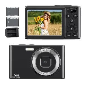 4K Digital Cameras Front Rear Dual Lens Selfie 64MP Student CCD Travel Selfie Camera Outdoor Anti-Shake Video Camera With Flash