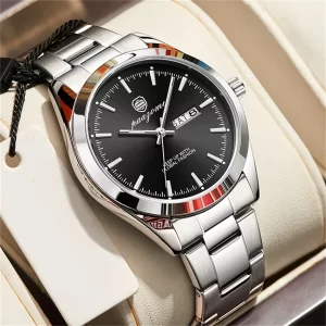 PAAZOMU Luxury Quartz Man Wristwatch Sport Men Watches Waterproof Luminous Date Week Stainless Steel Men's Watch Male Reloj+Box