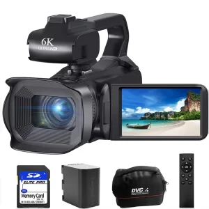 KOMERY Full 4K Professional Video Camera 64MP WiFi Camcorder Digital Cameras Streaming Camera Auto Focus Camcorders 4.0"Touch